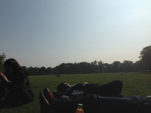 Picnic lunch in the Meadows, this great green space directly behind the school